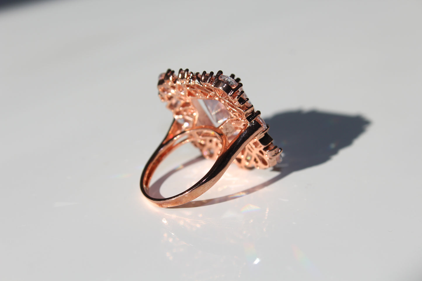 Rosy Radiance American Diamond Ring