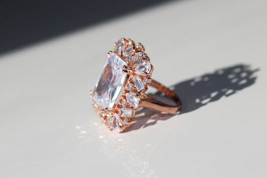 Rosy Radiance American Diamond Ring