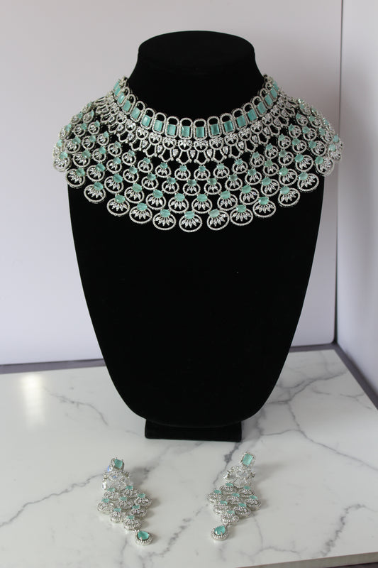 Mint Serene American Diamond Set