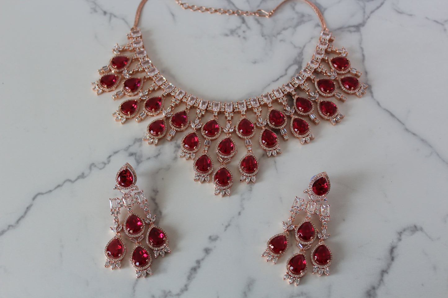 Ruby Allure American Diamond Set