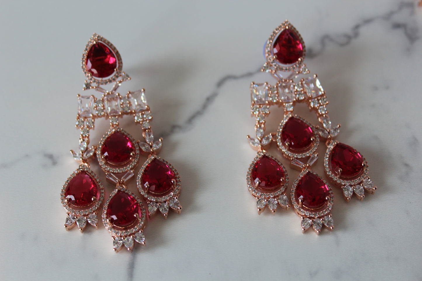 Ruby Allure American Diamond Set