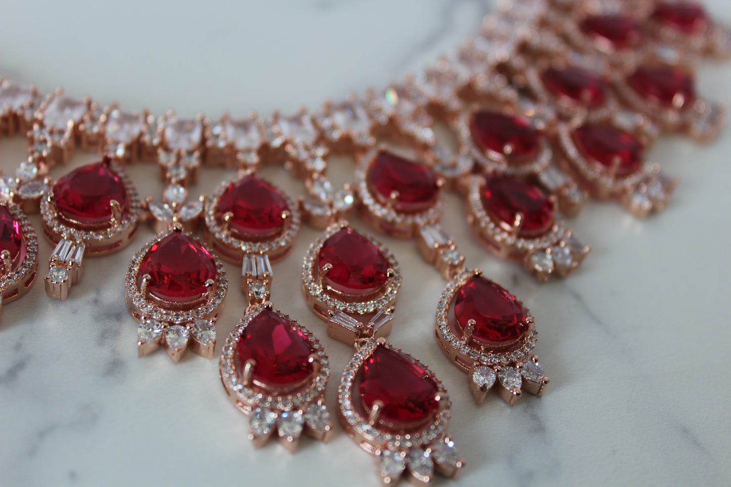 Ruby Allure American Diamond Set