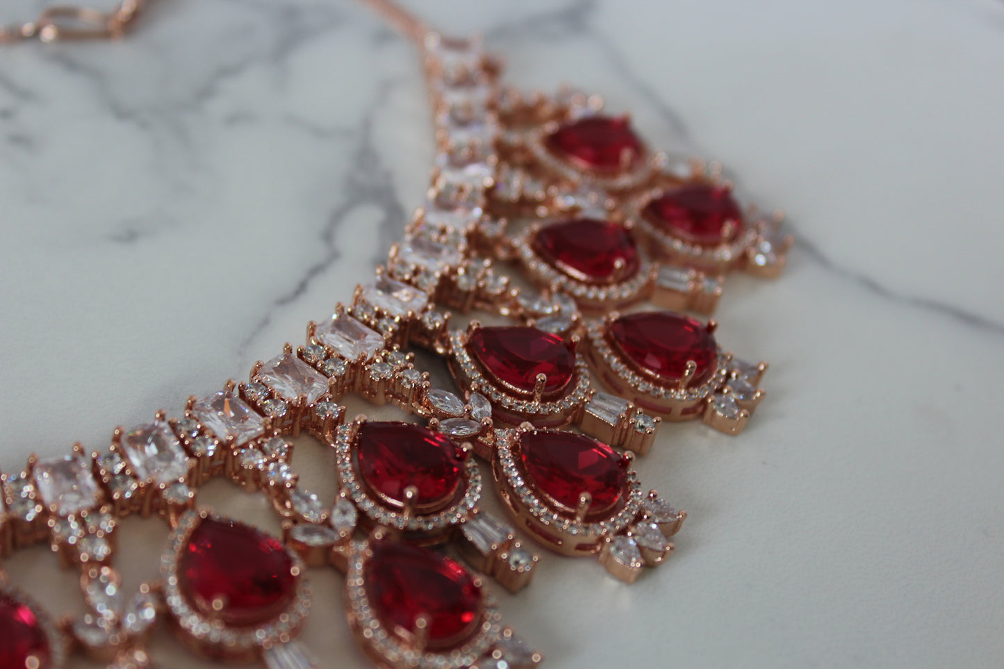 Ruby Allure American Diamond Set