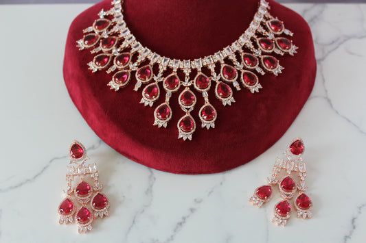 Ruby Allure American Diamond Set