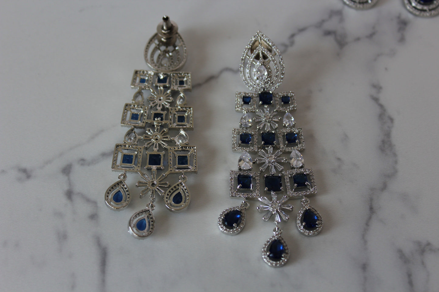 Noble Sapphire American Diamond Set