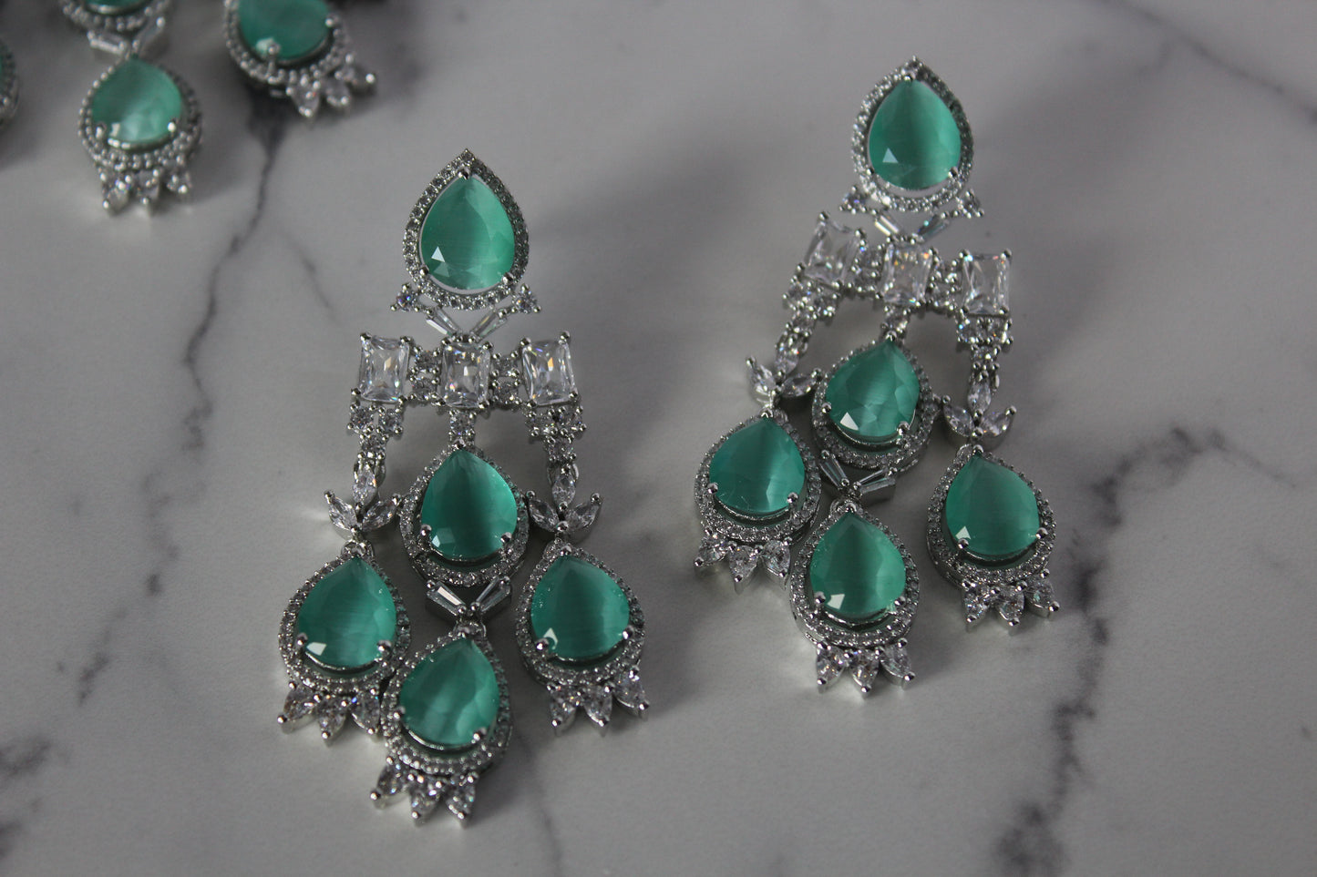 Mint Enchantment American Diamond Set