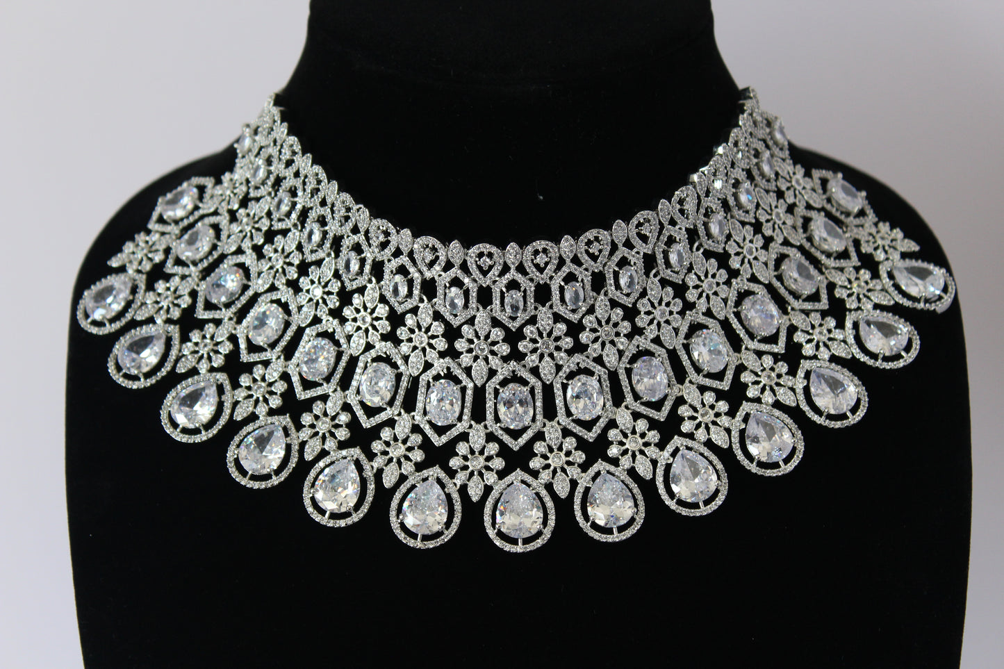 Ethereal Elegance American Diamond Set - Silver