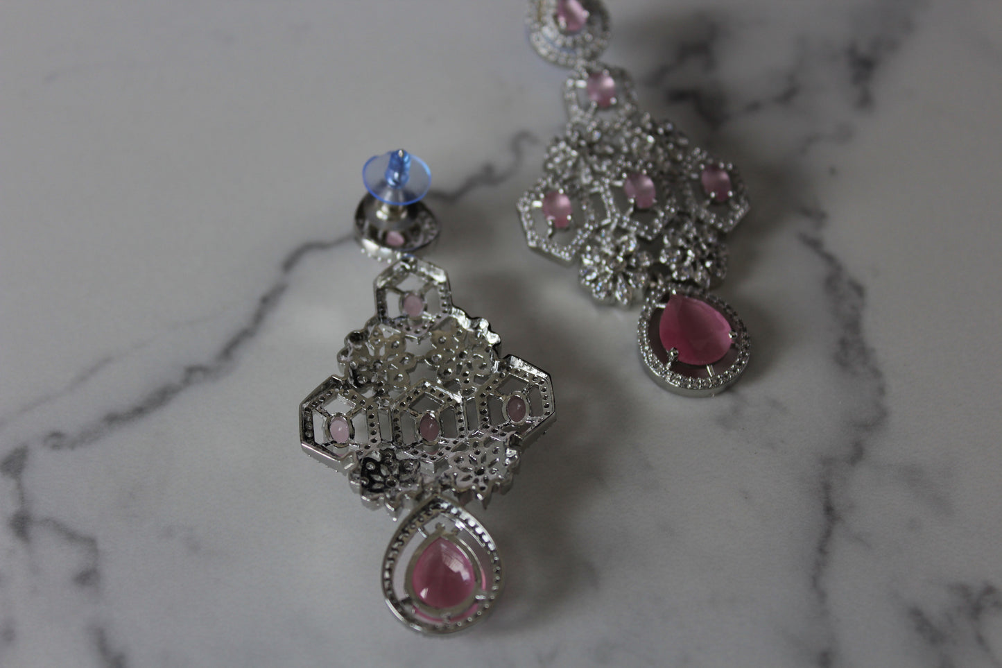 Ethereal Elegance American Diamond Set - Pink