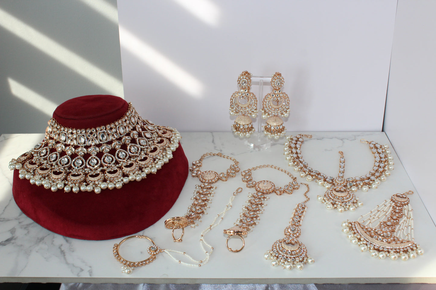 Vintage Rose Gold 8 Piece Bridal Set