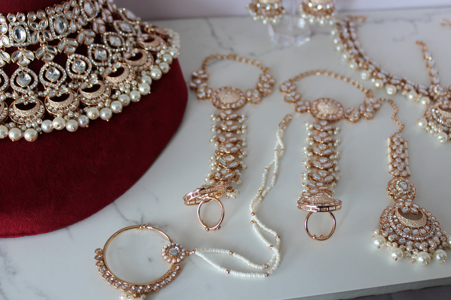 Vintage Rose Gold 8 Piece Bridal Set