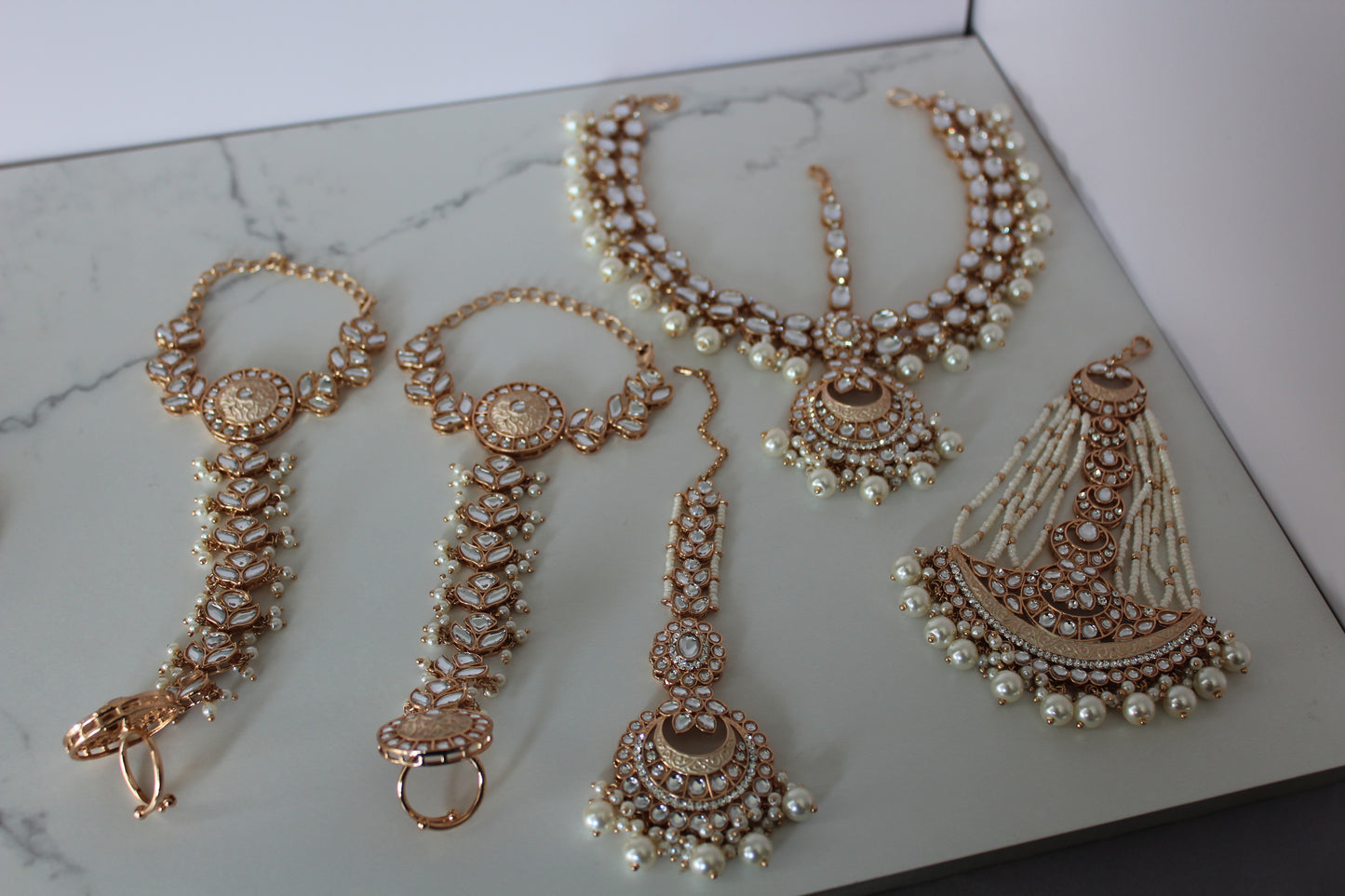 Vintage Rose Gold 8 Piece Bridal Set