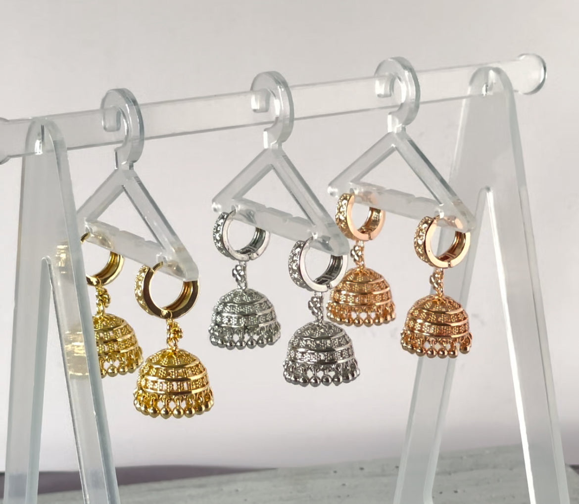 3 FOR $65 GOLD PLATED JHUMKAS - ONE OF EACH COLOUR!